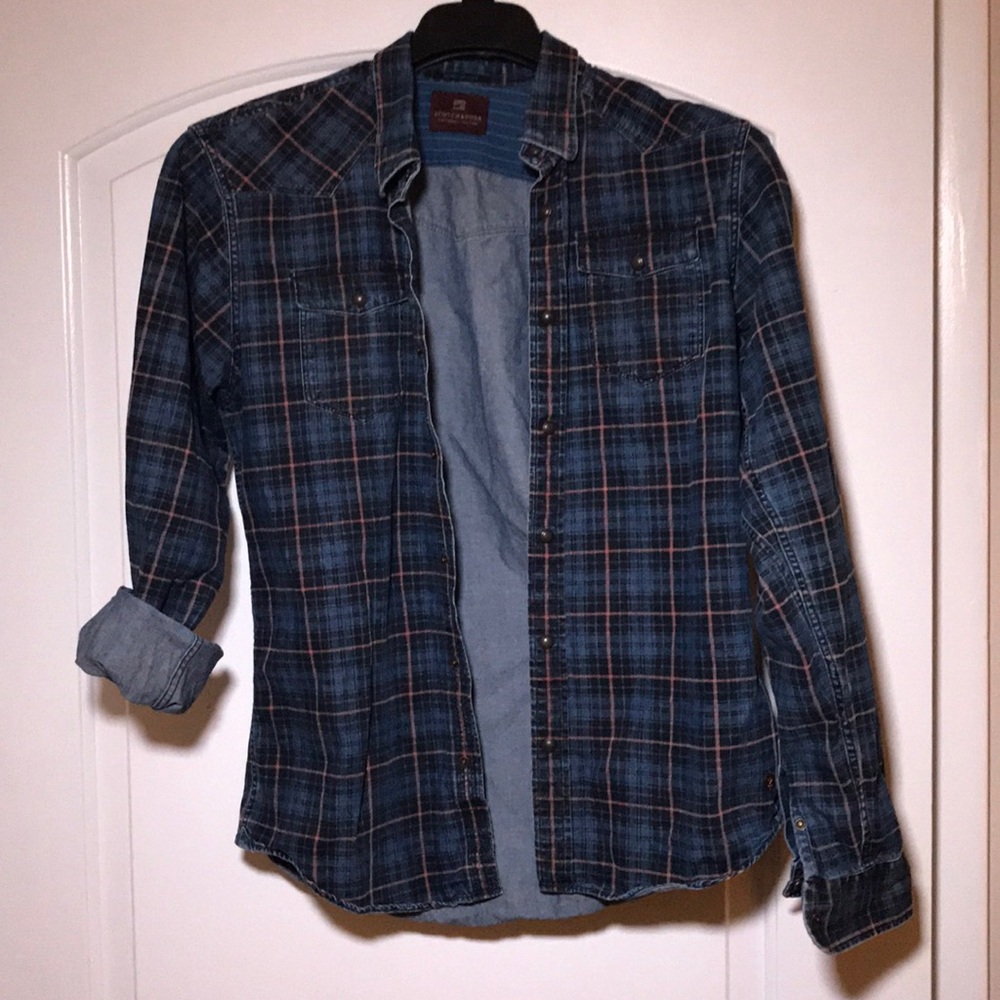 Scotch & Soda plaid button up shirt 100% cotton